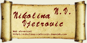 Nikolina Vjetrović vizit kartica